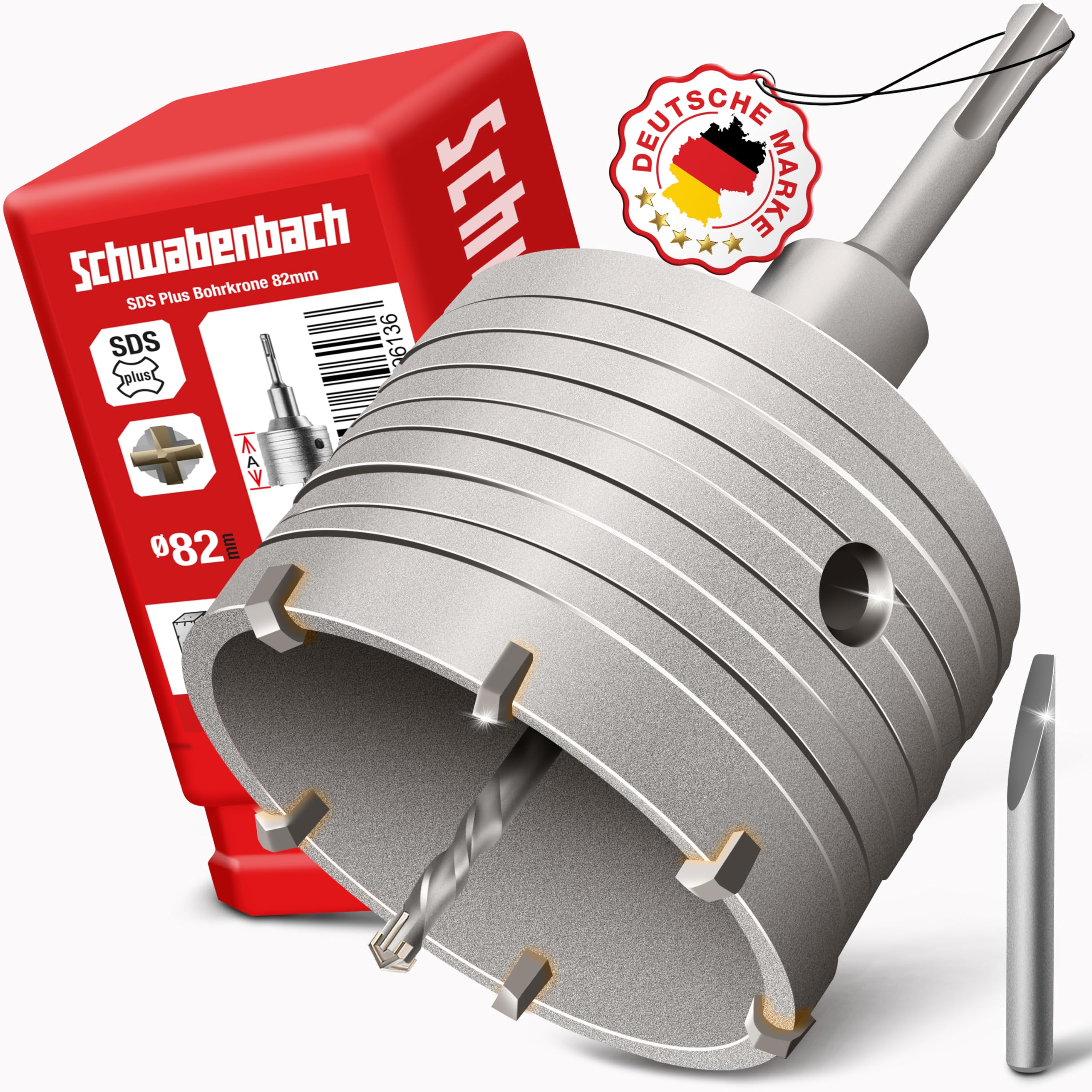 Holle boorkroon, kern boor kroon set SDS Plus 68 mm diameter