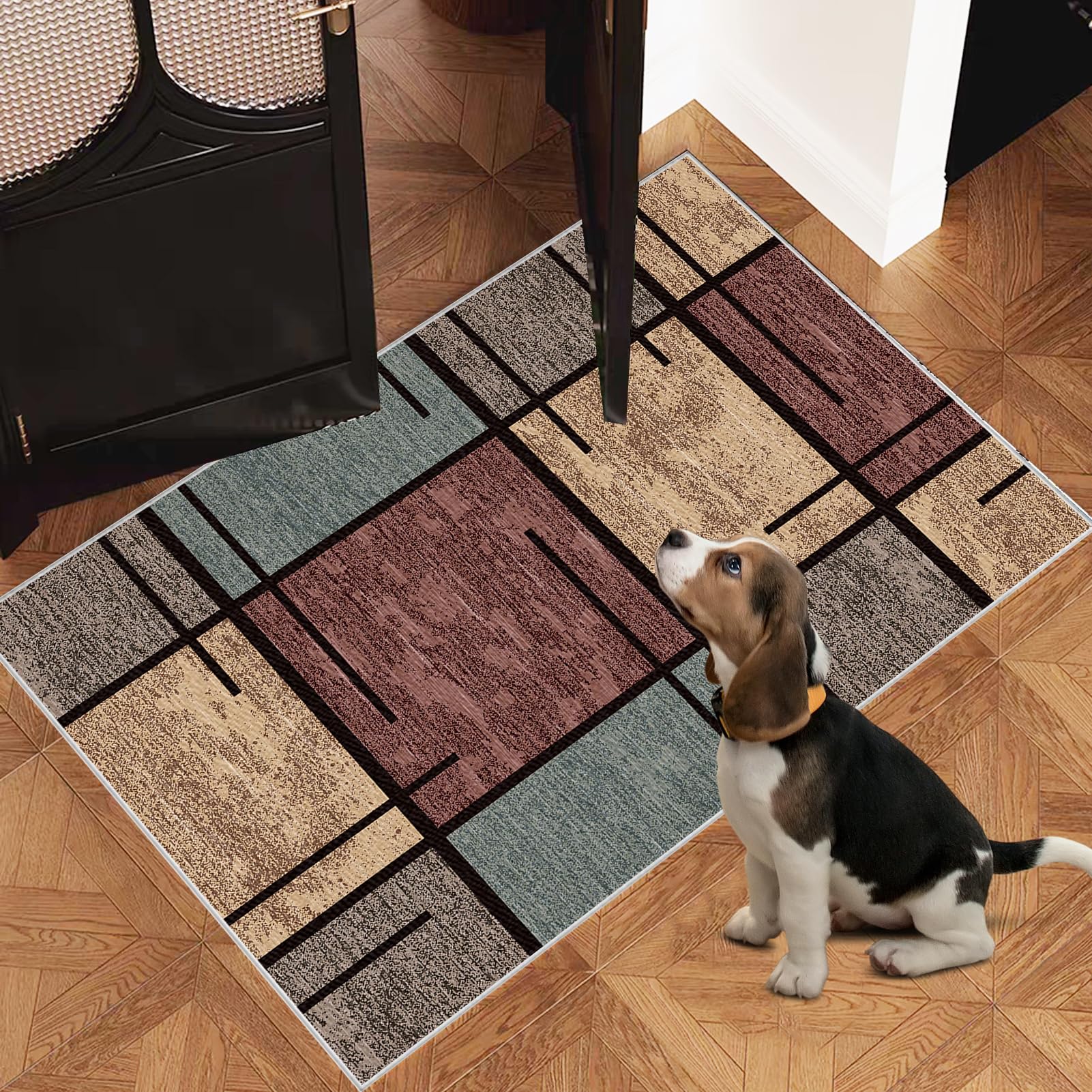 Flur Teppich Läufer Rutschfest 80 x 120 cm Küchenteppich Waschbare Teppichläufer Flur Küchenläufer Flurläufer Korridor Teppich Läufer für Küche Eingangsbereich Wohnzimmer Bettvorleger Schlafzimmer