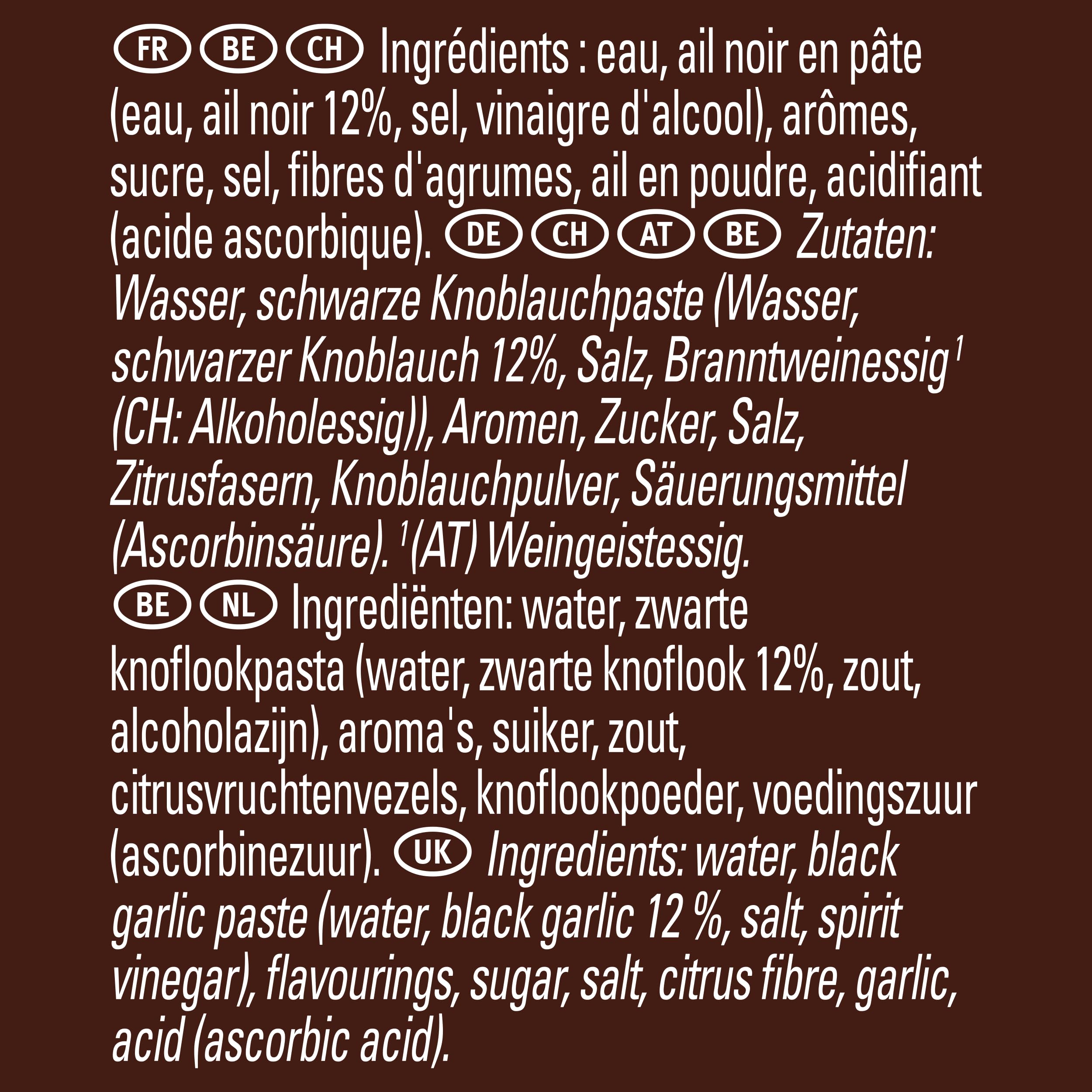 CHEF Pâte à l'Ail Noir - Sauce pour Viande ou Poisson - Idéal pour Assaisonnement, Condiment, Emulsion, Glaçage - Gain de temps en Cuisine - Aide Culinaire, Fonds, Fumet - Pot de 580g