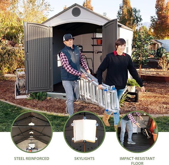 Lifetime 6402 Outdoor Storage Shed, 8 by 12.5 Feet; 2 windows
