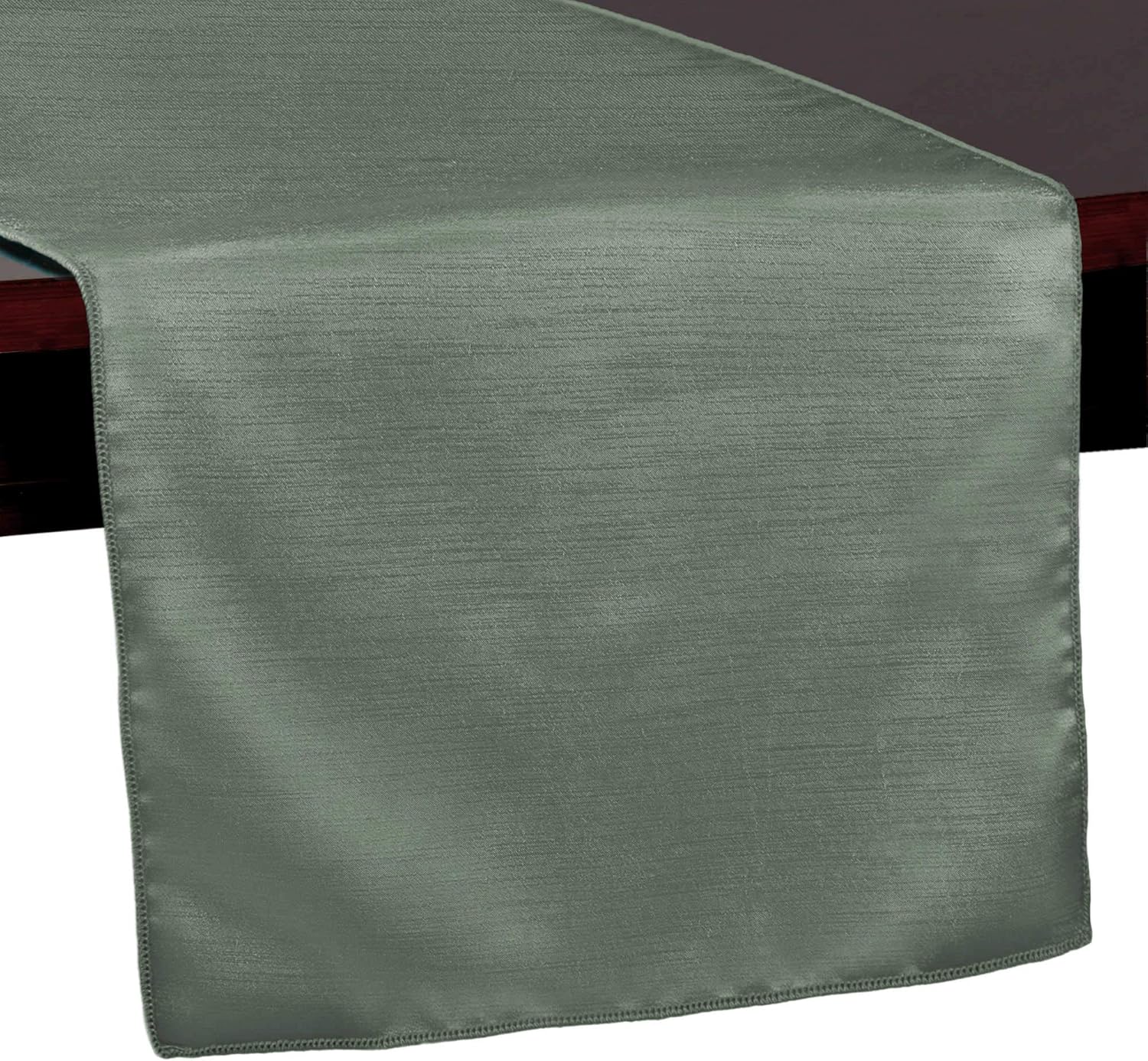 Ultimate Textile -10 Pack- Reversible Shantung Satin - Majestic 14 x 108-Inch Table Runner, Cafe Khaki
