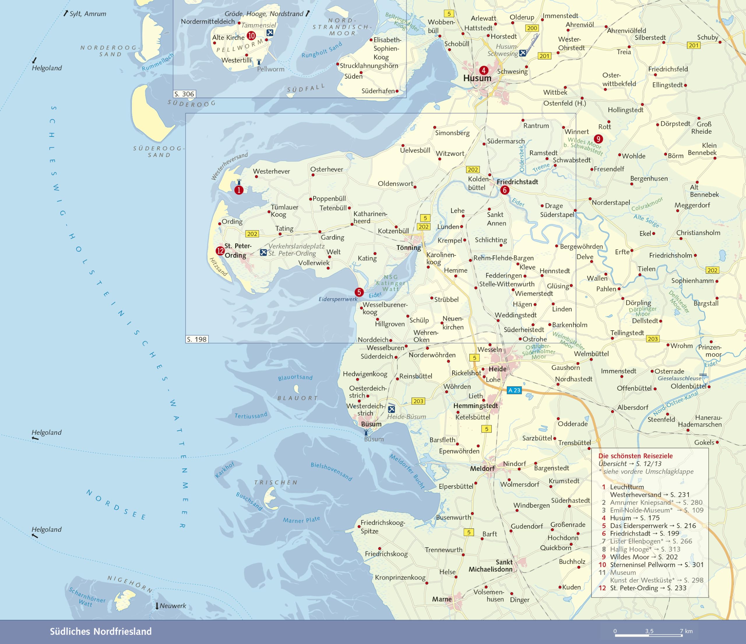 TRESCHER Reiseführer Nordfriesland: Sylt, Amrum, Föhr, Halligen, Husum, St. Peter-Ording, Eiderstedt und Hinterland. Mit Wanderungen und Radtouren
