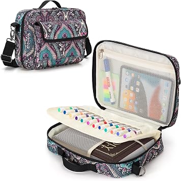 LoDrid Bible Carrying Case for Church with Multi-pocket, Totem, Bag Only | Portable Bible Cover Bag with Handle and Shoulder Strap for Bible Accessories