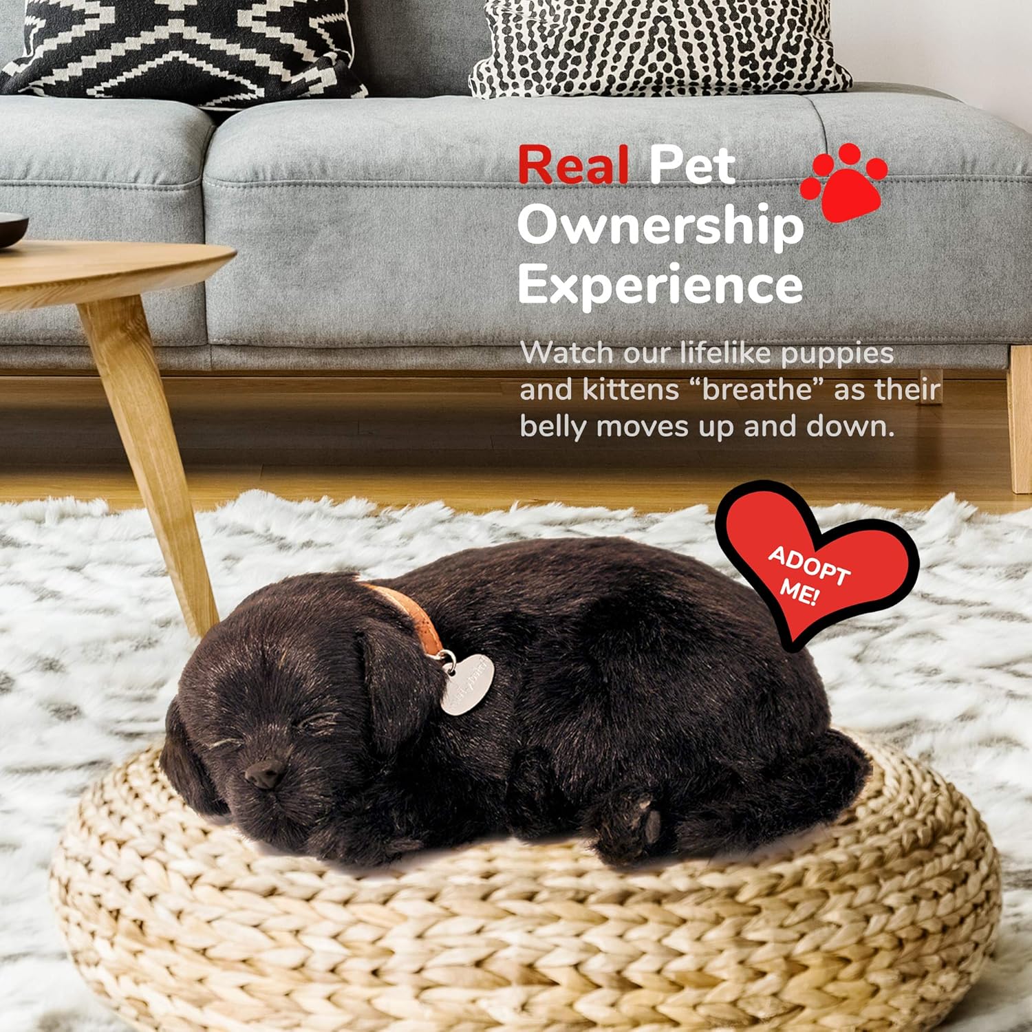 Perfect Petzzz - Original Petzzz Black Lab, Realistic, Lifelike Stuffed Interactive Pet Toy, Companion Pet Dog with 100% Handcrafted Synthetic Fur - Image 5