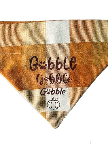 Gobble Gobble Gobble Over the Collar Dog Bandana That Slips onto Their Existing Collar (Medium)