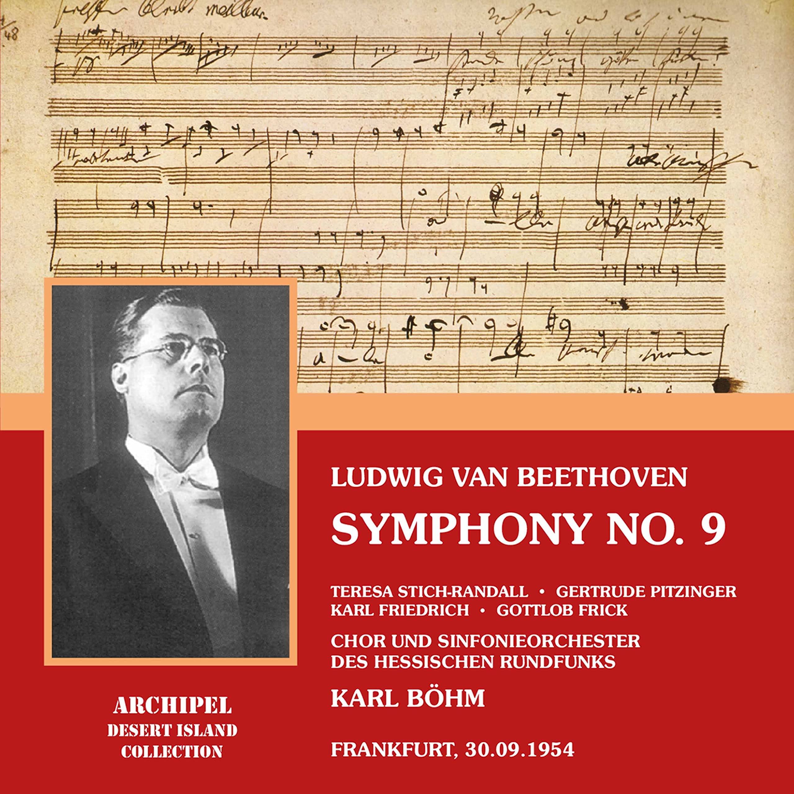 BEETHOVEN - SYMPHONY NO 9 - STICH-RANDALL - FRIEDRICH - BOHM - 1954