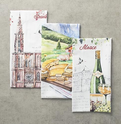 Miniatura 8 de Maison d' Hermine Juego de 3 toallas de cocina de Pascua 100 % algodón para cocina, fiesta, boda, restaurante y campamento, Ribeauville -