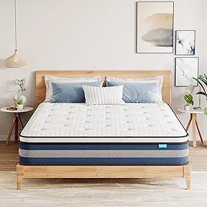 Twin Mattress, 12 Inch Hybrid Mattress with Individual Pocket Springs & Comfort Memory Foam, Twin Size Bed for Pressure Relief & Targeted Support, Medium Firm