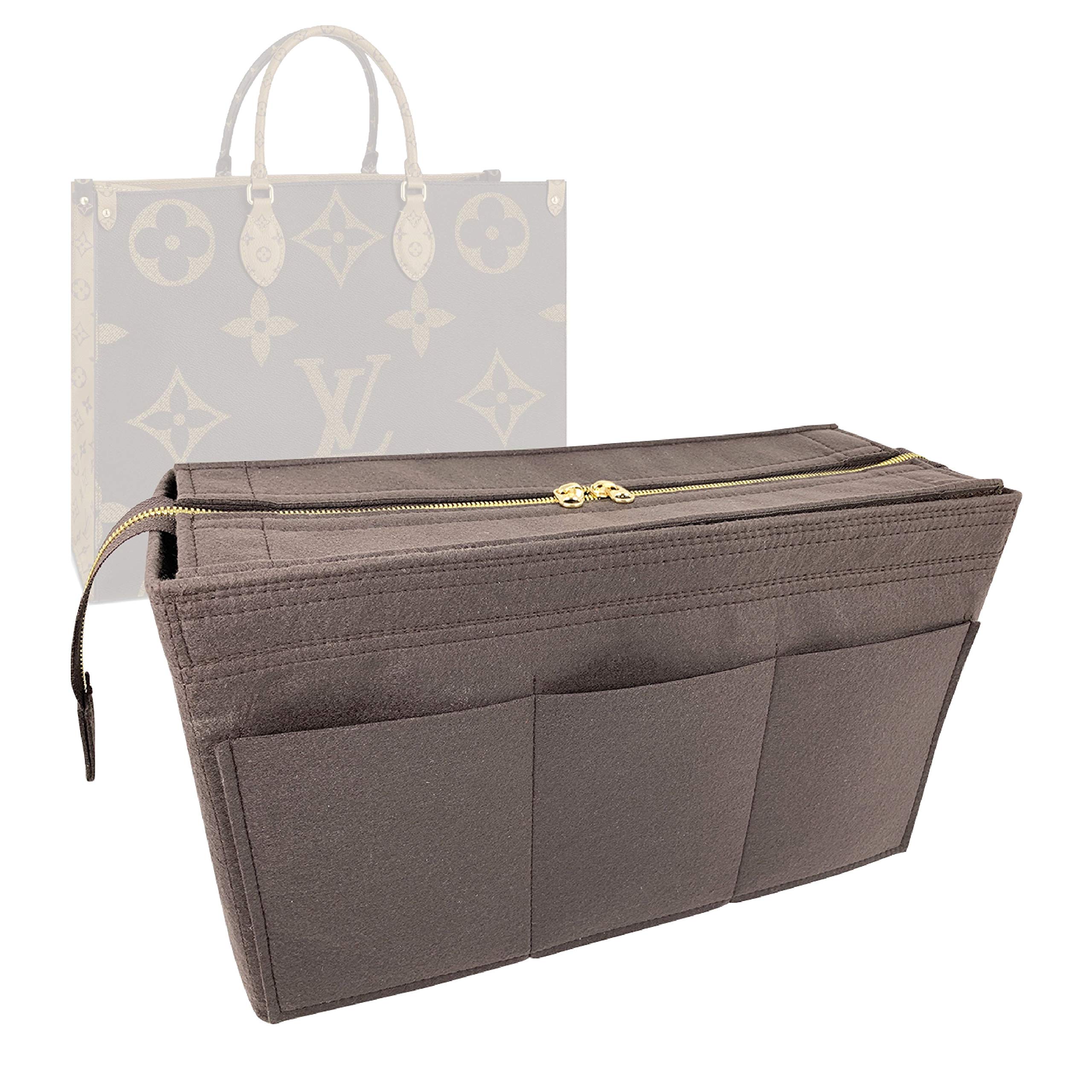 Bag Organizer for LV Onthego GM (OTG) [Detachable Zipper Top Cover] - Premium Felt (Handmade/20 Colors)