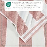 Vista 2 de Great Bay Home Toalla de playa de gran tamaño de terciopelo 100% algodón, 35 x 70 pulgadas, toallas de piscina a rayas cabaña, secado rápido, toalla