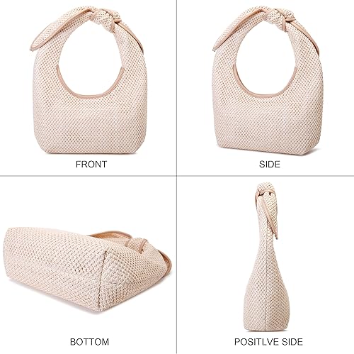 Miniatura 6 de Bolsa de paja de verano para mujer, bolso de hombro tejido retro con asa superior, bolsas de ratán, bolsas de viaje para la playa, bolsa Hobo