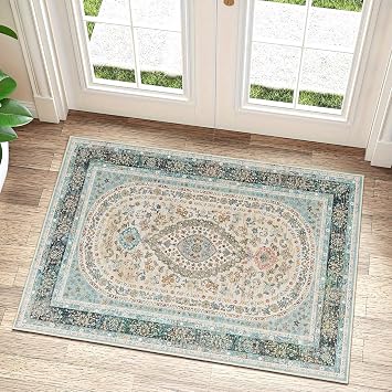Small Rugs 2x3,Blue Rug for Entryway Bathroom Entrance Doormat