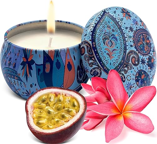 Vela de cera de soja en lata de metal decorativa perfecta para regalo, vela de néctar de isla altamente perfumada hecha de cera de soja orgánica