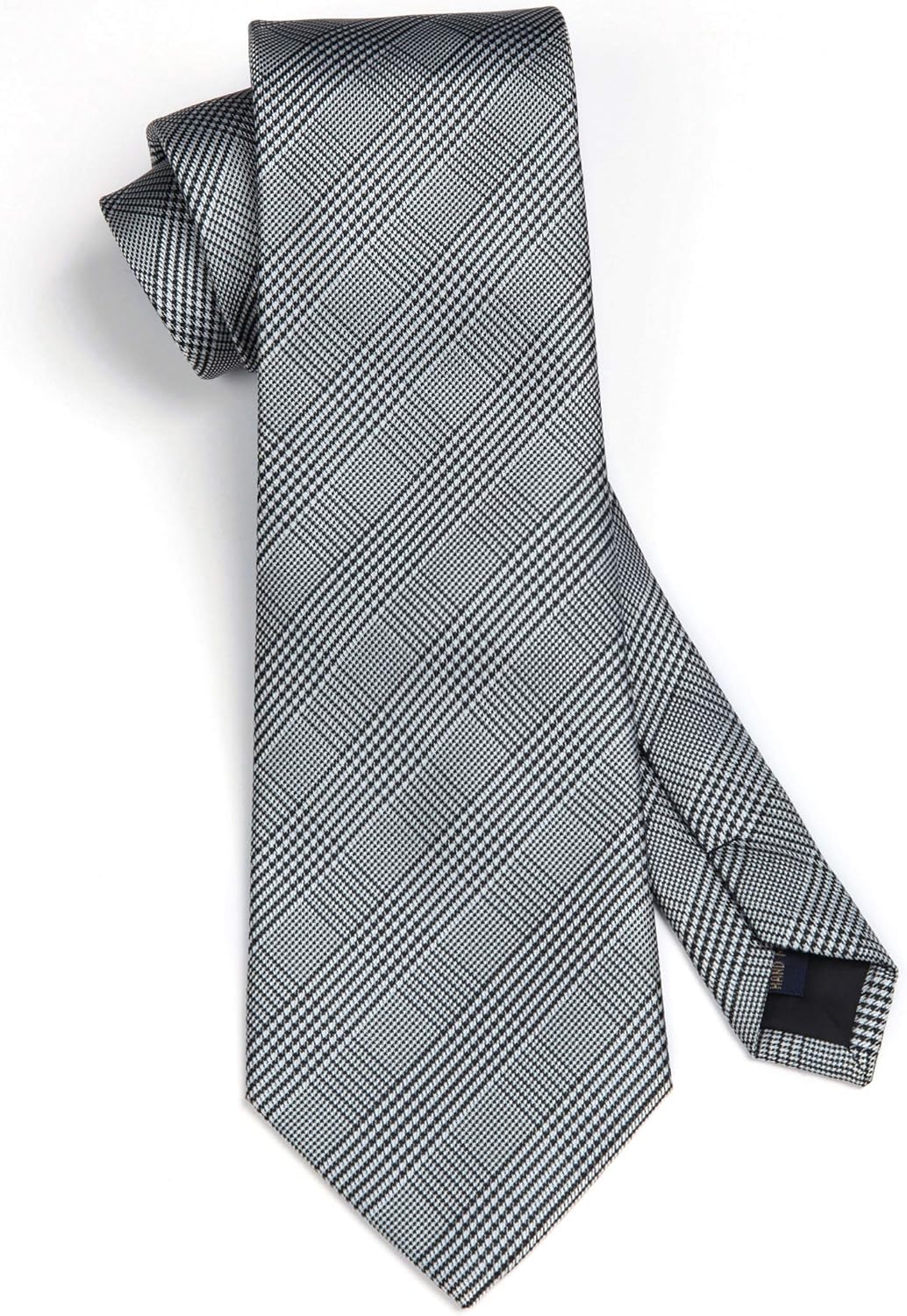 HISDERN Ties for Men Solid Houndstooth Neckties Handkerchief Formal Business Tie & Pocket Square Set Wedding Party - Image 3