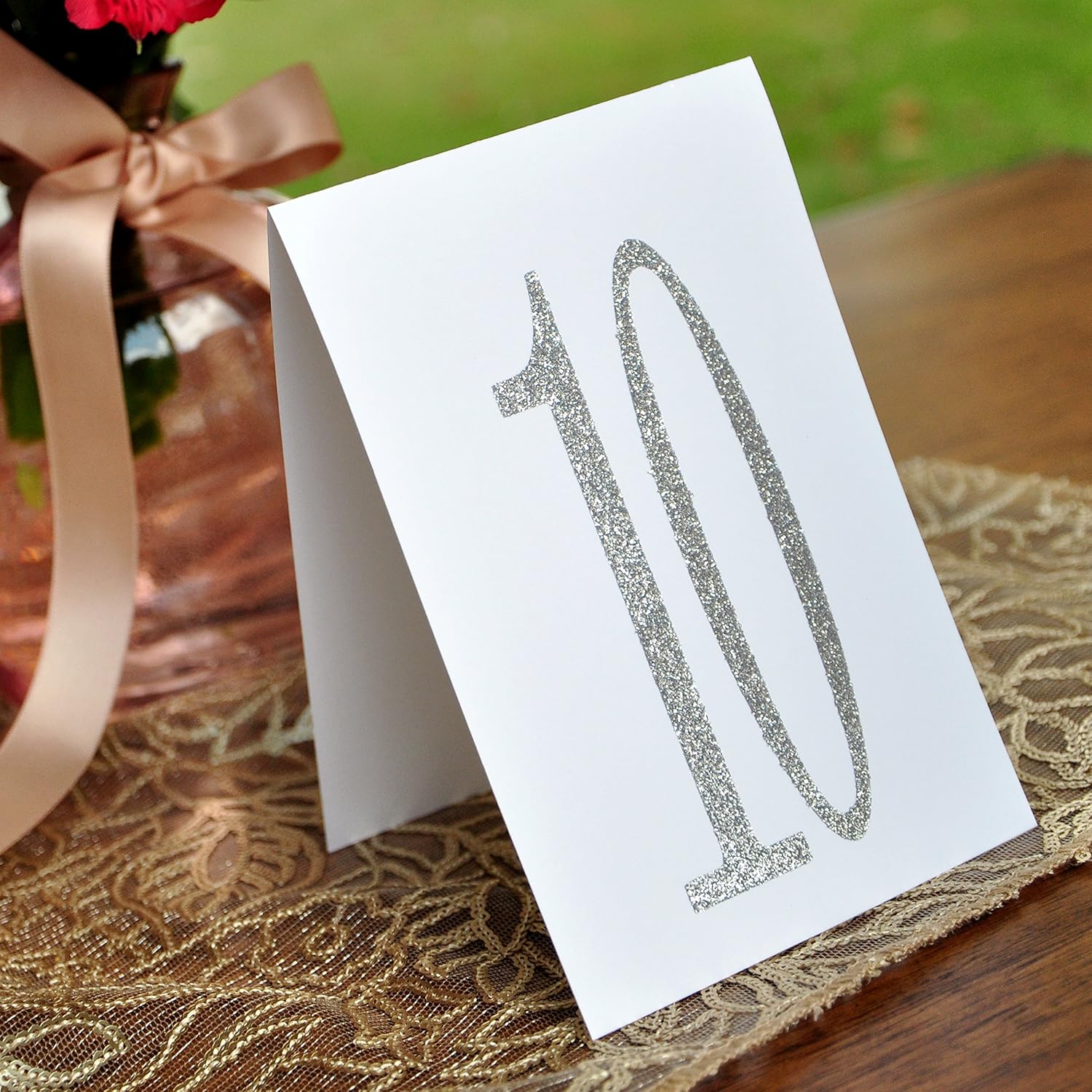 Table Numbers Silver. Tent Table Number Cards 110. Silver Wedding Decorations