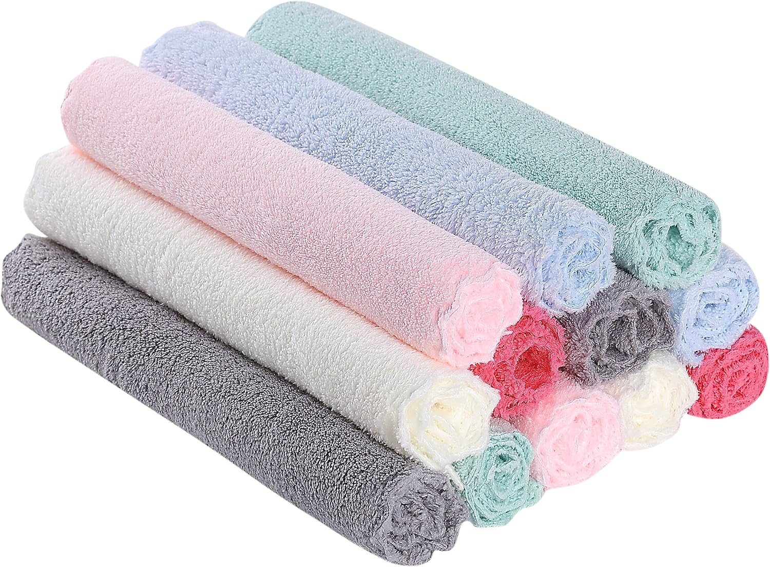 Slick- Baby Washcloths, 10"X10", 12 Pack, Baby Washcloths for Newborn, Wash Clothes for Baby, Kids Washcloths, Soft Washcloths, Toddler Washcloths for Bath, Baby Rags, Facial Washcloth, Face Rags
