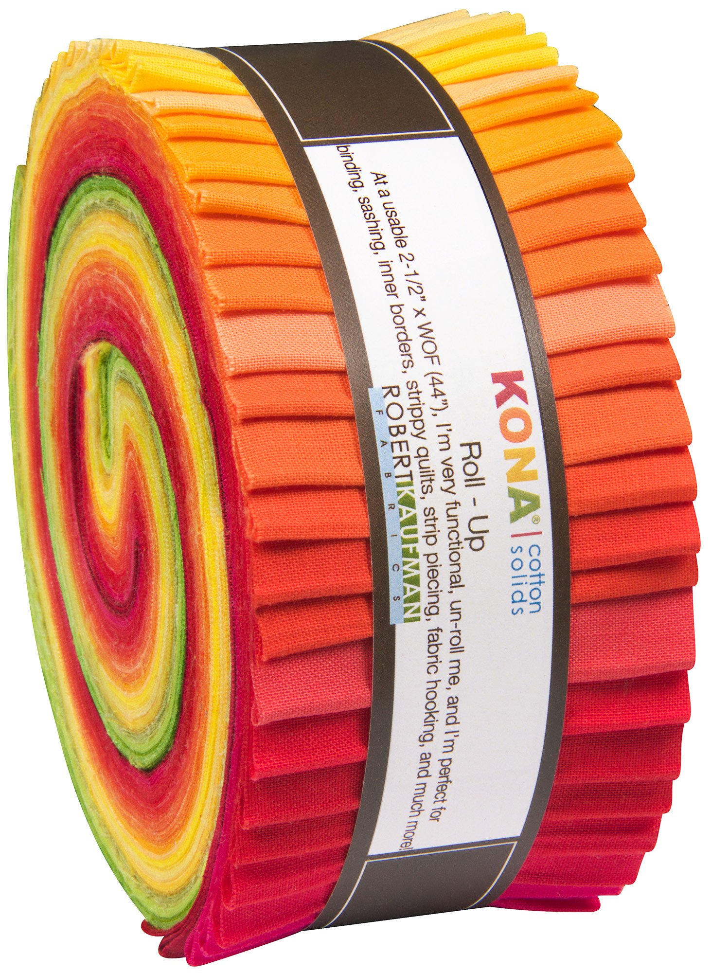 Christa Watson Kona Cotton Solids Designer Palette Series Roll Up 40 2.5-inch Strips Jelly Roll Robert Kaufman Fabrics RU-485-40 by Robert Kaufman Fabrics