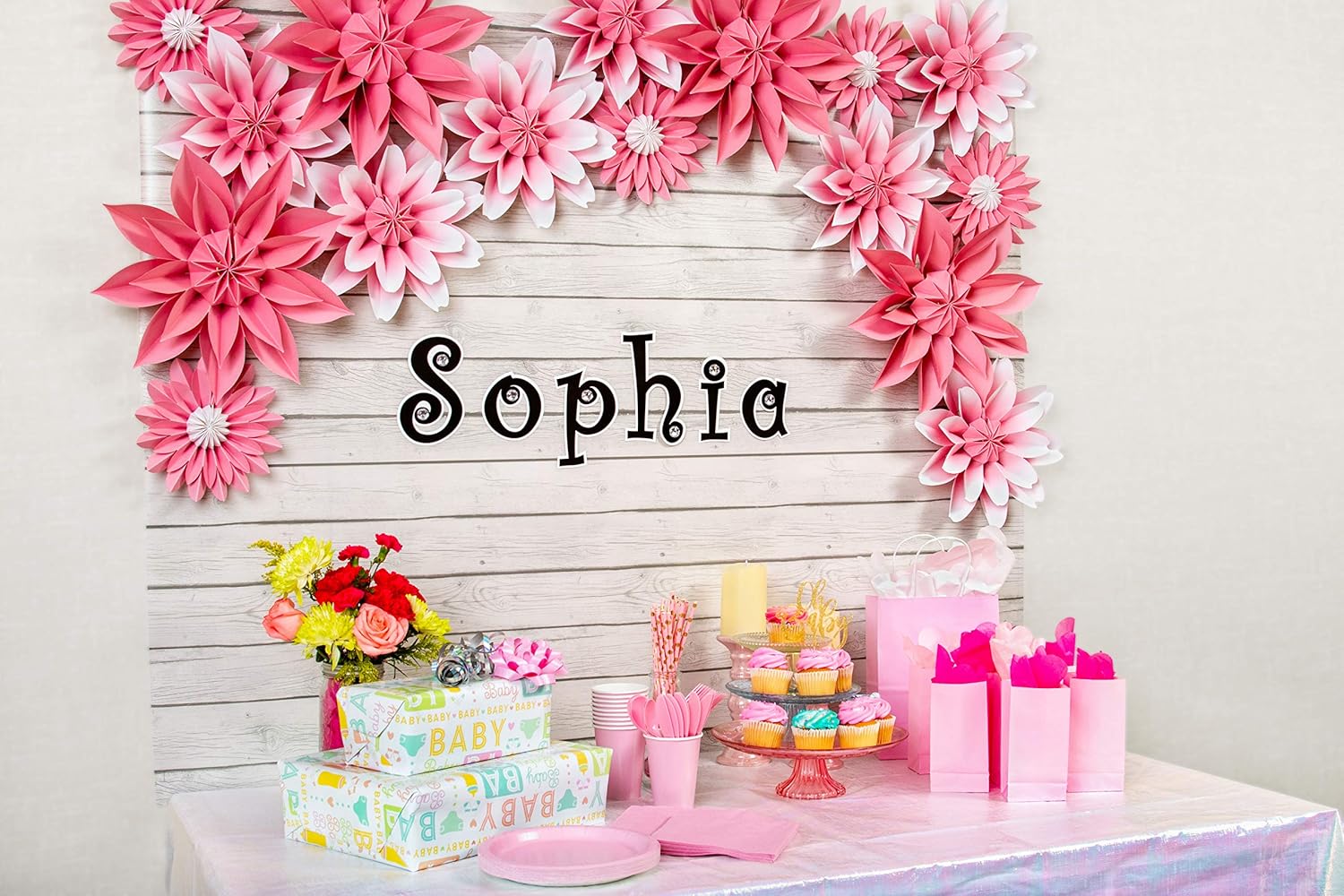 Teacher Created Resources Pink Blossoms Paper Flowers Premade Decorations for Party Photo Backdrops, Classrooms Walls, Showers and Birthday Celebrations (TCR8543)