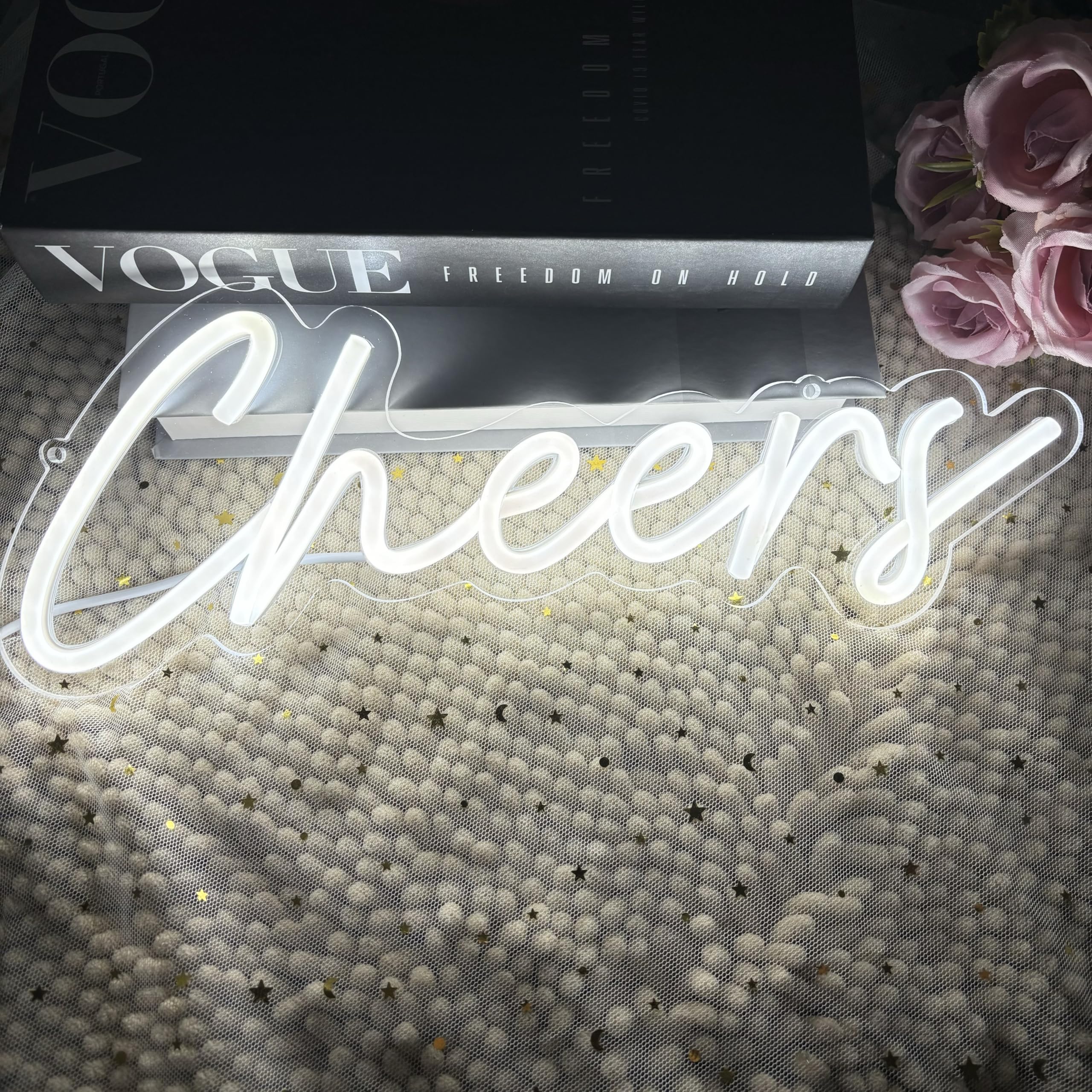 Cheers - Targa al neon personalizzata, decorazione da parete, lampada a LED per la casa, decorazione della stanza, regali personalizzati per lui