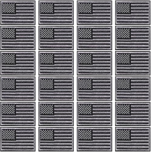 WILLBOND 24 parches para planchar con la bandera estadounidense, bordado patriótico de Estados Unidos, para el día de los veteranos, tela para