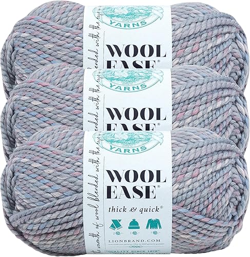Vista 66 de Lion Brand Yarn Wool-Ease Thick & Quick Yarn - 318.2 ft, Graphite Grafito