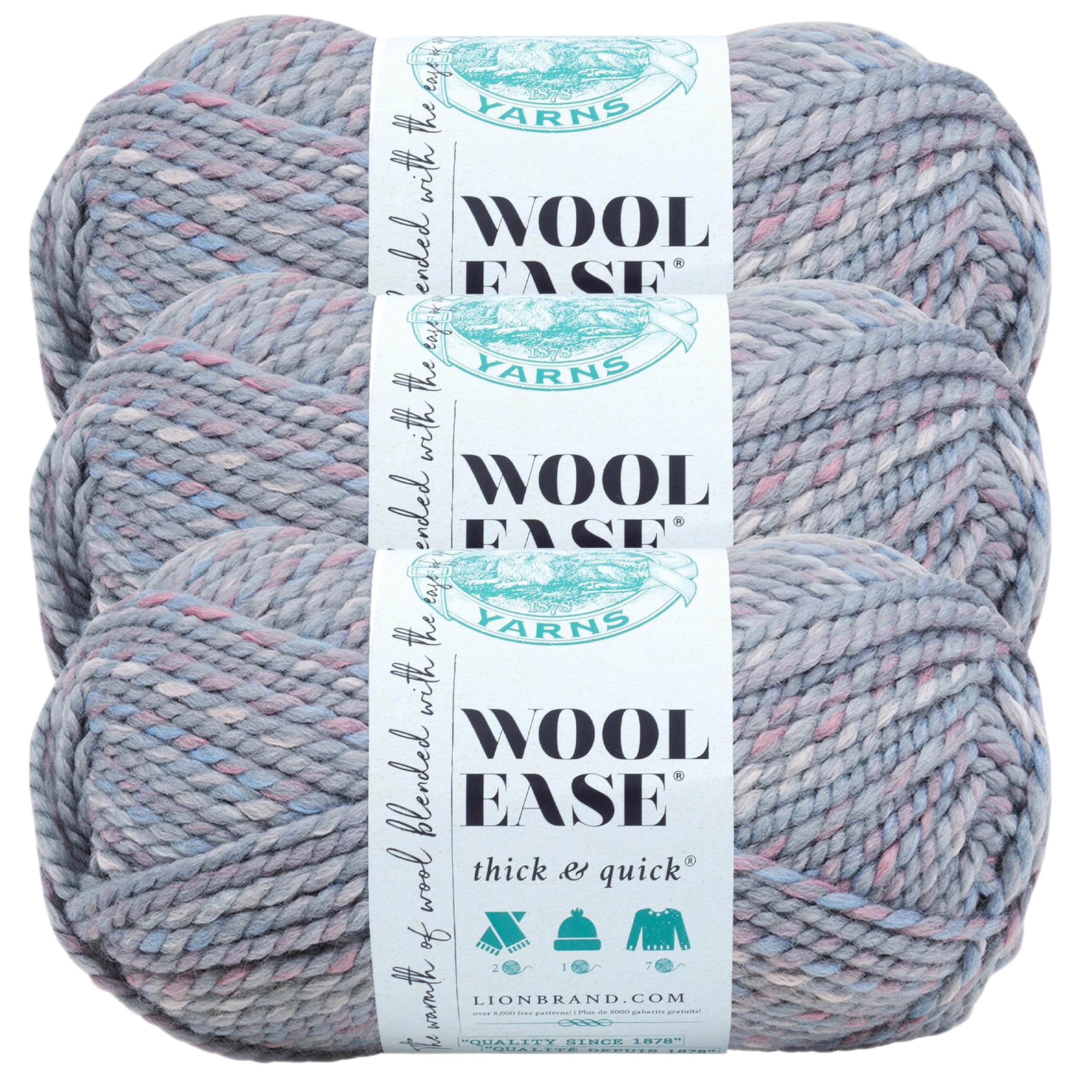 Lion Brand Yarn Lion Brand Wool-Ease Thick &amp; Quick Yarn, Storm Front Pack of 3