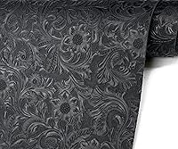 Vista 5 de Jeereal Hoja de cuero genuino con textura de protuberancia de estilo occidental, patrón geométrico de 0.079 in (5-5.5 onzas), herramientas florales