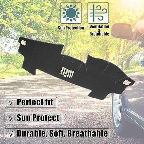 Miniatura 7 de X AUTOHAUX Cubierta de tablero de instrumentos de coche gris poliéster antideslizante alfombra protectora alfombra a prueba de sol para Toyota Camry