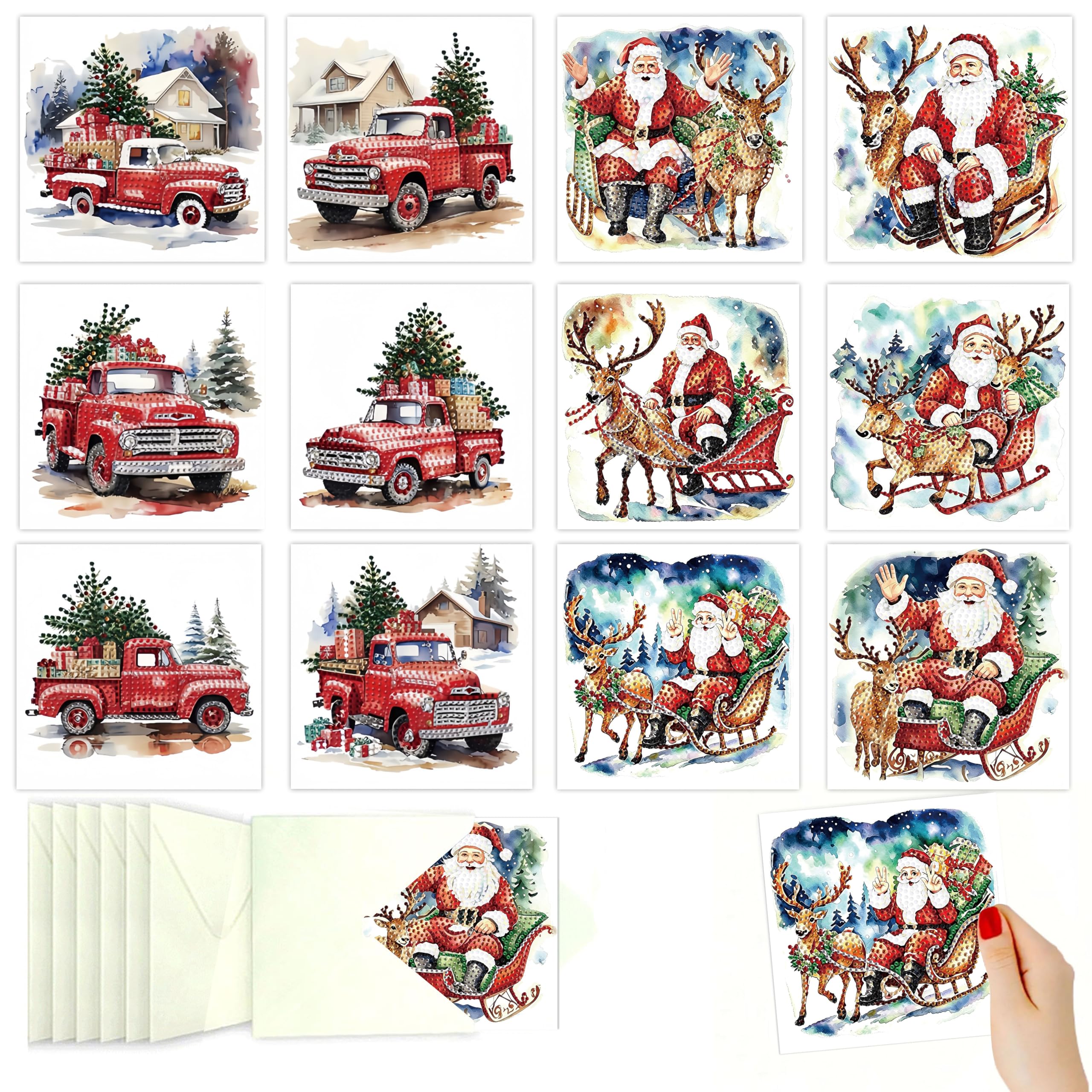 Diamond Art Christmas Cards - DIY Holiday Craft Kits -15