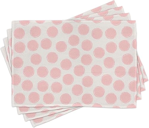 Miniatura 3 de Ambesonne Camino de mesa retro y manteles individuales, diseño de puntos dibujados a mano en color pastel y patrón de estilo retro, juego para