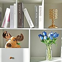 Vista 9 de Mandy's - 20 flores artificiales de seda de tulipán azul claro de 13.5 pulgadas para Año Nuevo, primavera, Día de la Madre, Pascua, Día de San