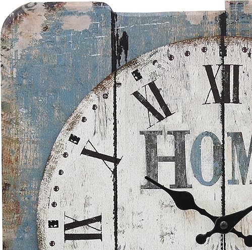 Miniatura 4 de Stonebriar SB-6158A - Reloj de pared cuadrado de 15 pulgadas color azul desgastado