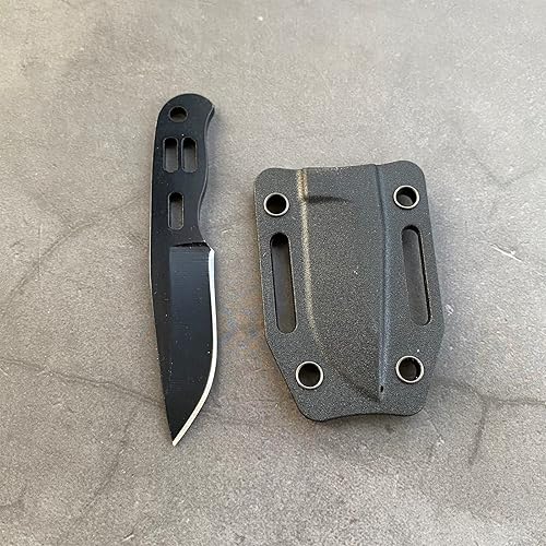 Miniatura 9 de EDC - Cuchillo pequeño de hoja fija con funda Kydex, lindo mini cuchillo de collar para hombres y mujeres, diseño de espiga completa de acero 440C,