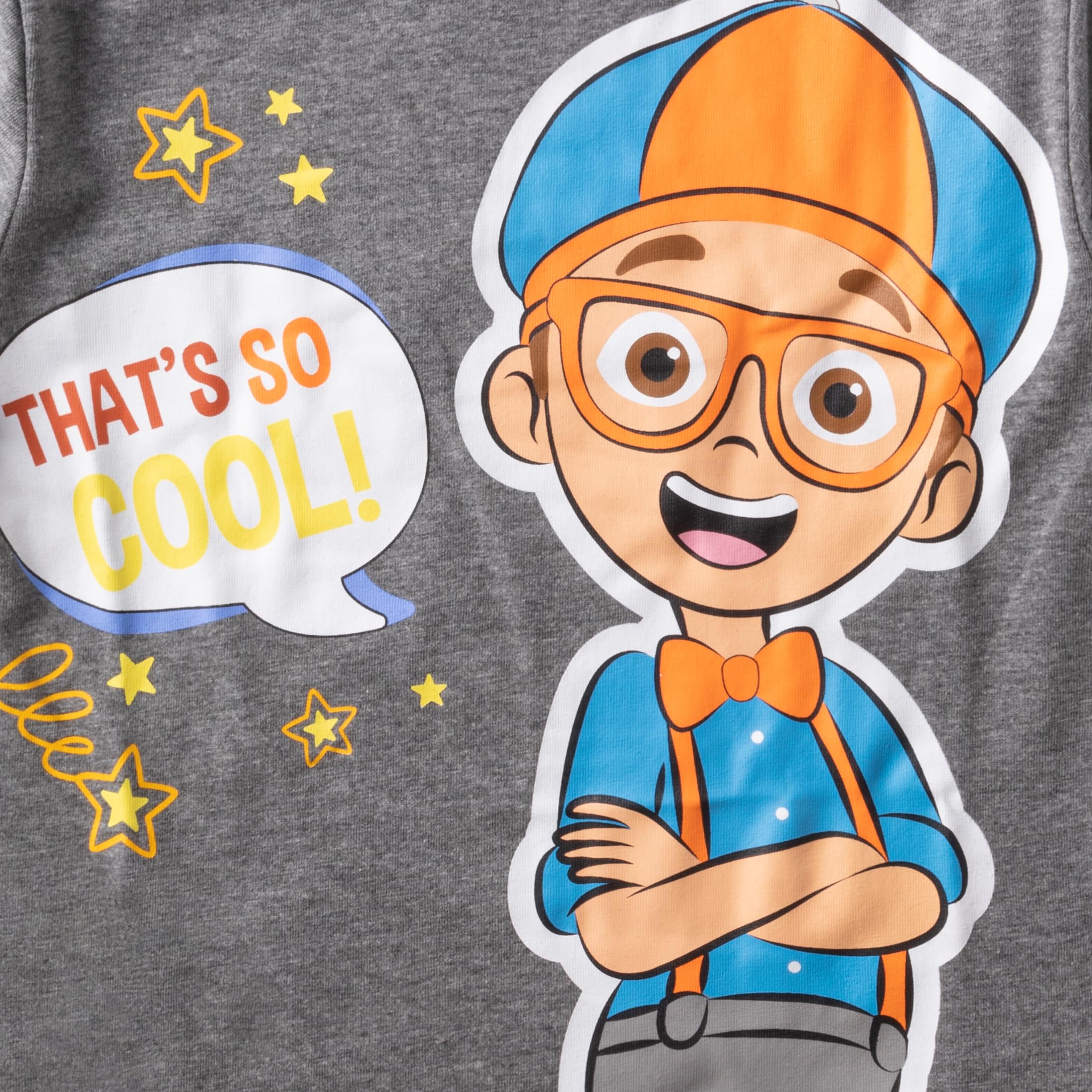 Blippi Set di 3 pezzi, maglietta con cappuccio e pantaloni con cerniera per bambini piccoli