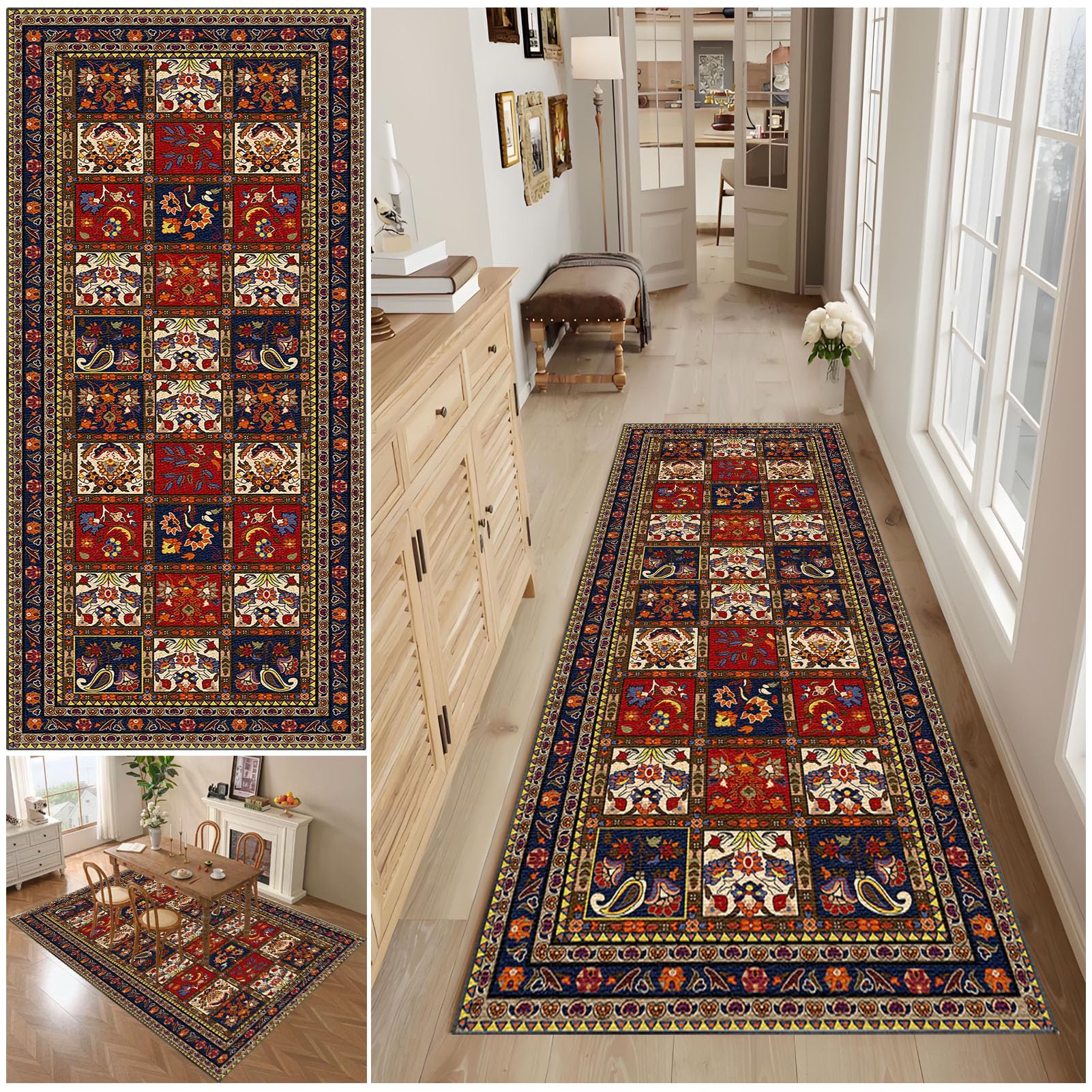 WAWFONG Carpet Runners for Hallway Non Slip Long, Kitchen Runner Rug 80 x 500 cm, Living Room Carpet, Washable Area Runner Rug, Indoor Corridor Carpet Indoor Bathroom Mat for Bedroom Entryway Laundry — image 1
