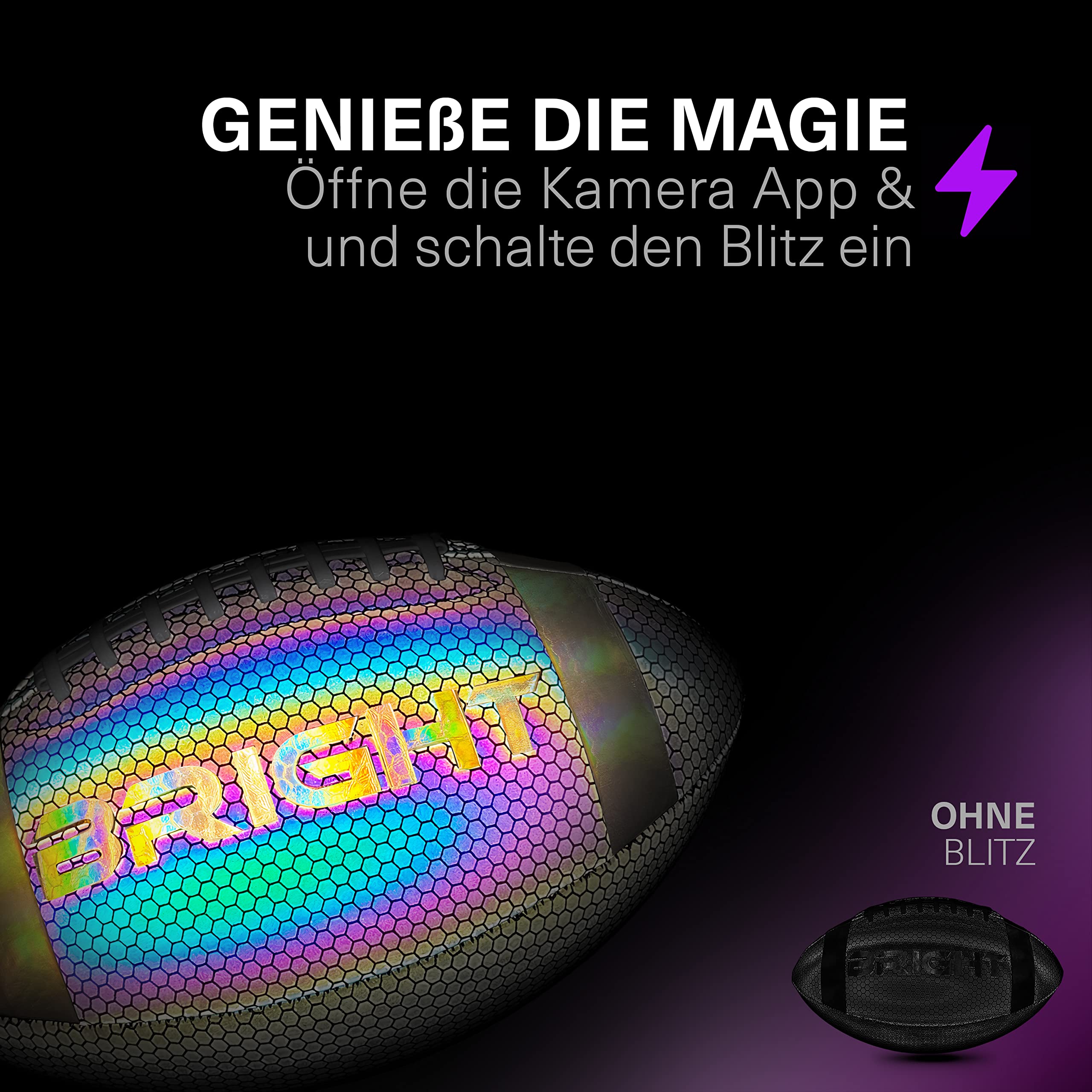 BRIGHT™ American Football - Reflektierend - Holografisch - Im Dunkeln Leuchtend - Kinder und Erwachsene - Unisex