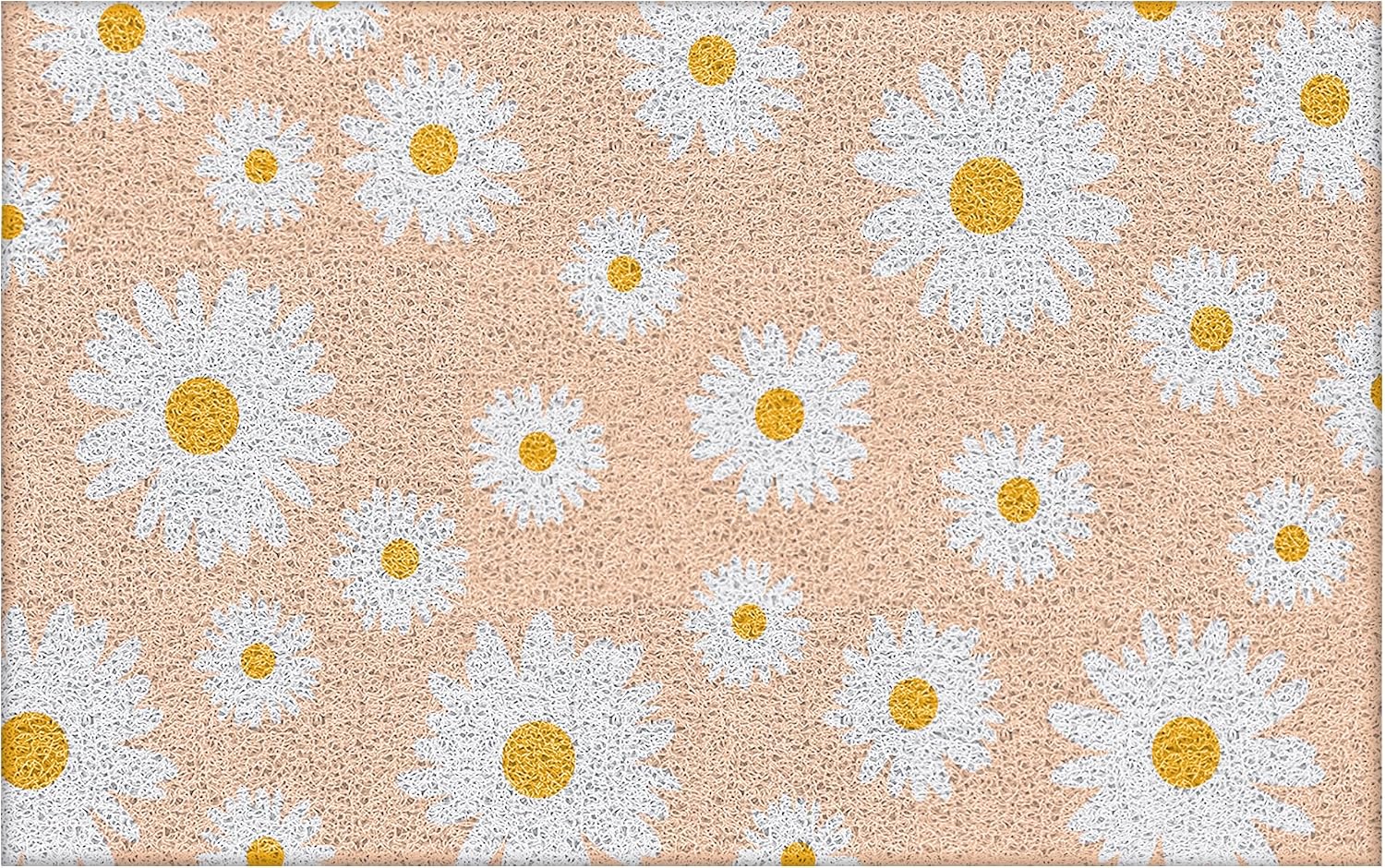Pink Daisy Floral Welcome Door Mat for Front Outdoor Door Mat, Cute Doormat Outdoor Indoor Entrance, 17x30