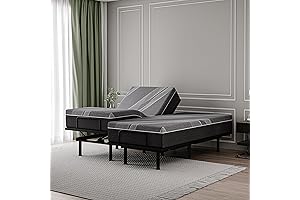 Split King Adjustable Bed Frame with Cooling Gel Foam Mattress