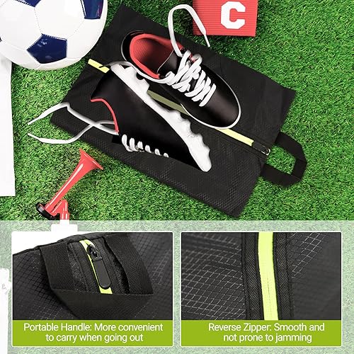 Miniatura 6 de 2 bolsas de zapatos a prueba de olores para viajes, bolsas de tacos para deportes, a prueba de olores con cremallera y asa, bolsa de tacos de fútbol