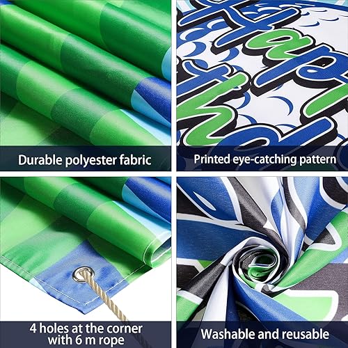 Miniatura 3 de Decoración de fiesta de cumpleaños de golf, telón de fondo de feliz cumpleaños, cartel de cabina de fotos, fondo de fotografía para golf, deportes,