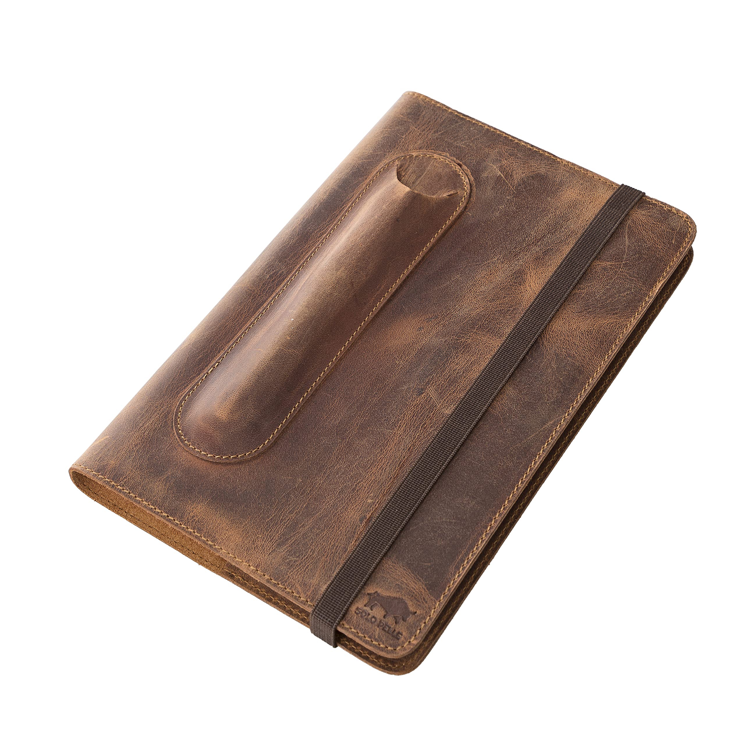 A5 Notizbuch Leder inkl. Buch - Nachfüllbares Reisetagebuch aus Handgefertigtem Echtleder Perfekt als Tagebuch, Notebook, Skizzenbuch oder Lebensplaner Leather Journal DIN A5 22x15cm in Vintage Braun