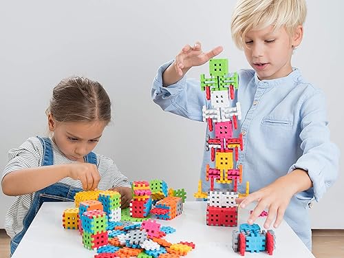 Miniatura 6 de Mini juego de construcción de bloques de gofres para niños, 70 piezas de rompecabezas pastel entrelazadas, mejora las habilidades motoras finas,