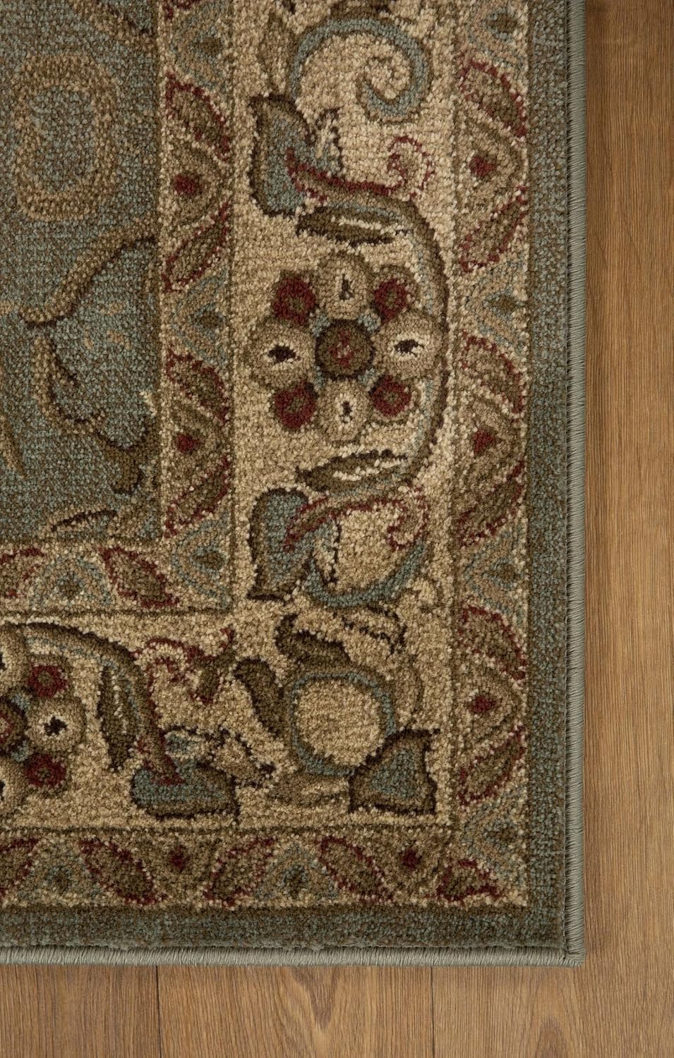 SUPERIOR Indoor Runner Rug, Jute Backed Rugs for Bedroom, Living/Dining Room, Office, Entryway, Hallway, Kitchen, Traditional Floral Scroll Floor Decor, Heritage Collection, Ivory, 2' x 11' : Home & Kitchen