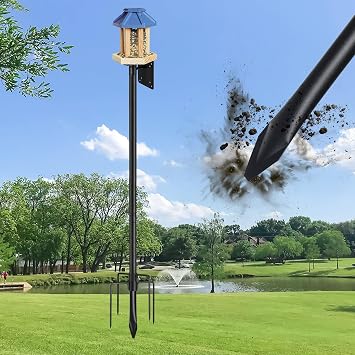 Bird House Pole for Outdoor, 73 Inch Heavy Duty Bird Feeder Pole with 5-Prong Base,1 Inch Diameter Bird Feeder Stand for Yard Garden Patio Watching Without Bird House