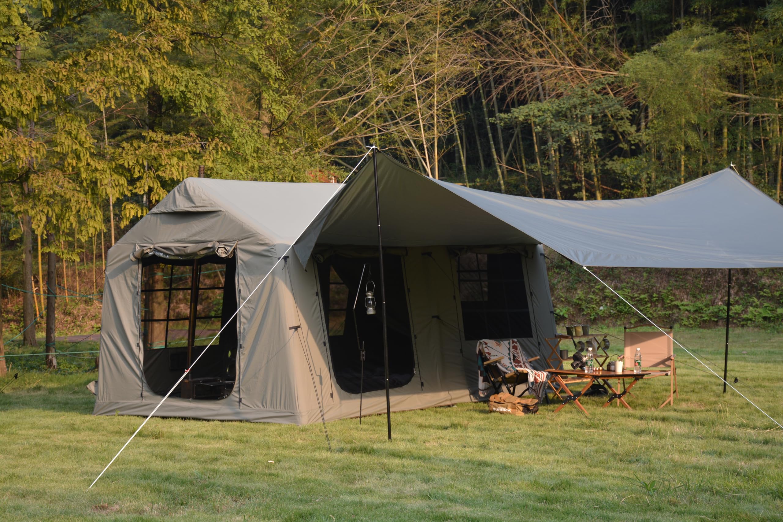 Amazon.com : VeroFree 9.8x13ft Inflatable Camping Tent with Canopy