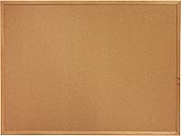 Lorell 18x24 Inch Oak Wood Frame Cork Bulletin Board - Thick Cork, Warp-Resistant, Easy Pushpin Mount