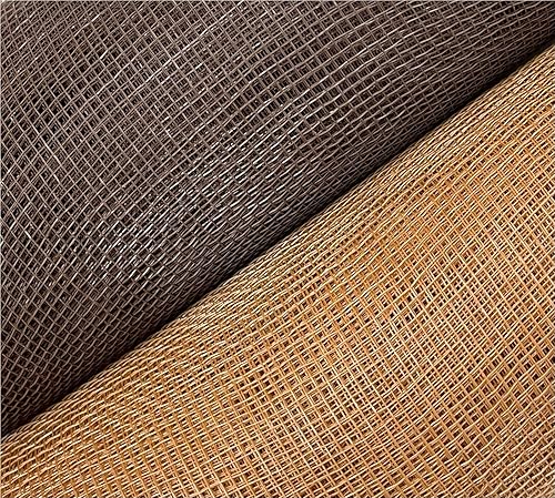 Miniatura 2 de Paquete de 2 cintas no metálicas de malla de poliéster de 10 pulgadas x 10 yardas (marrón chocolate, chocolate con leche)