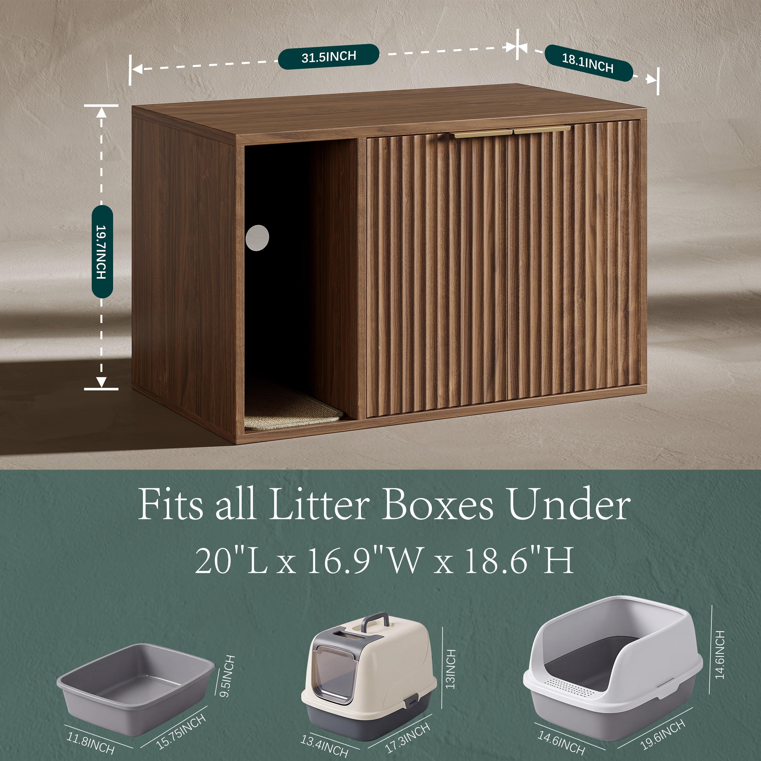 Evermagin Cat Litter Box Enclosure - Scratch Pad Furniture -2 Evermagin Cat Litter Box Enclosure - Scratch Pad Furniture -2