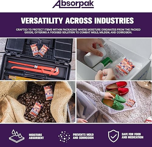 Miniatura 7 de Absorpak - Paquetes de desecantes para almacenamiento, paquetes de gel de sílice para control de humedad, 500 unidades pequeñas (0.07 onzas cada