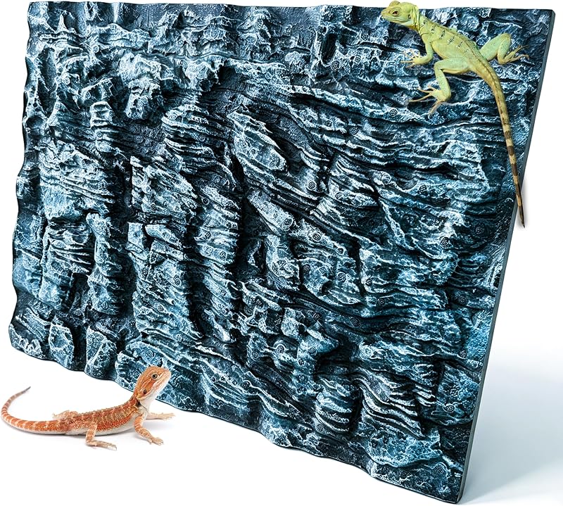 Fundo 3D para Aquário e Terrário com Textura de Rocha Sysmashing Azul 59,94 x 44,96 cm